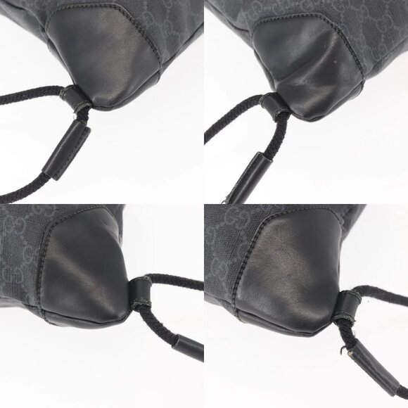 GUCCI GG Supreme Sherry Line Backpack PVC Black Auth BA5738 - Picture 13 of 15